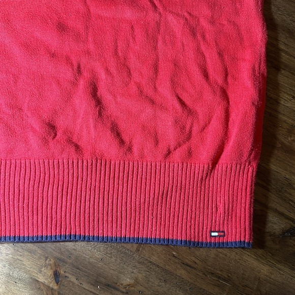 VTG 2002 tommy jeans red sweater vest vneck adult XL Tommy Hilfiger - Picture 5 of 8